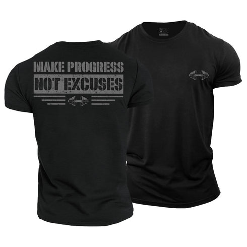 Men's Make Progress Not Excuses Cotton T-Shirt